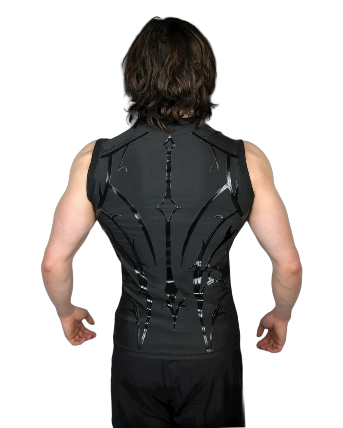 Genesis Compression Blue Soul sleeveless tank, back view