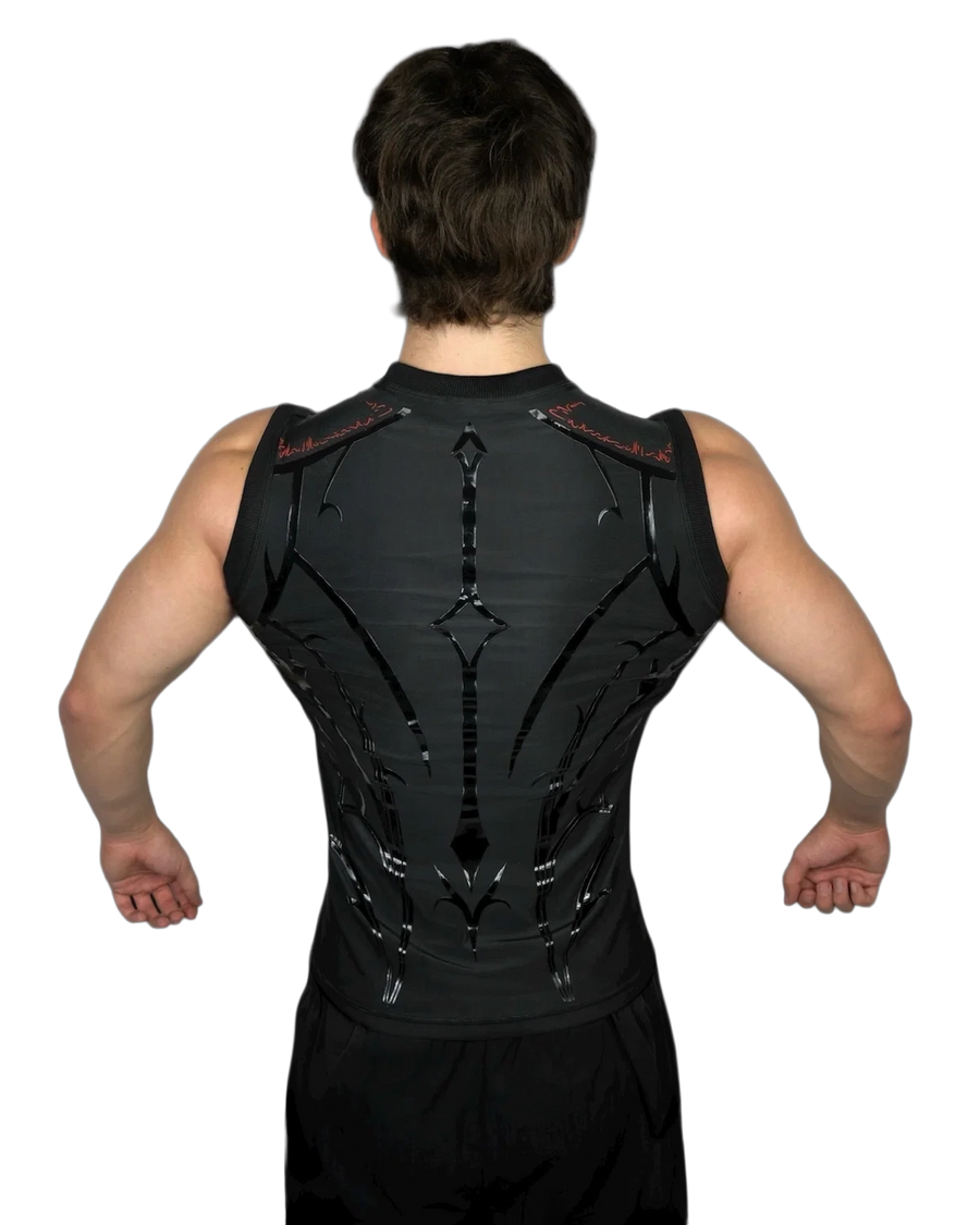 Genesis Compression Blood sleeveless tank, back view