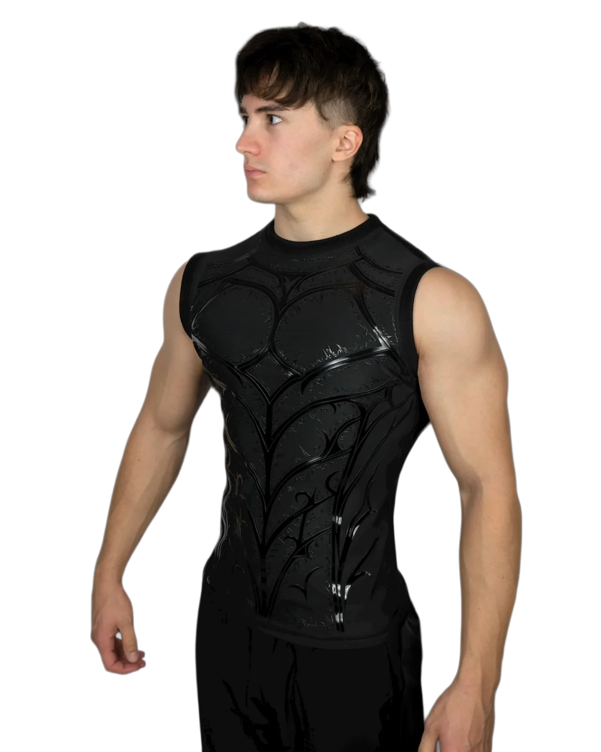 Genesis Compression Midnight sleeveless tank, three-quarter view