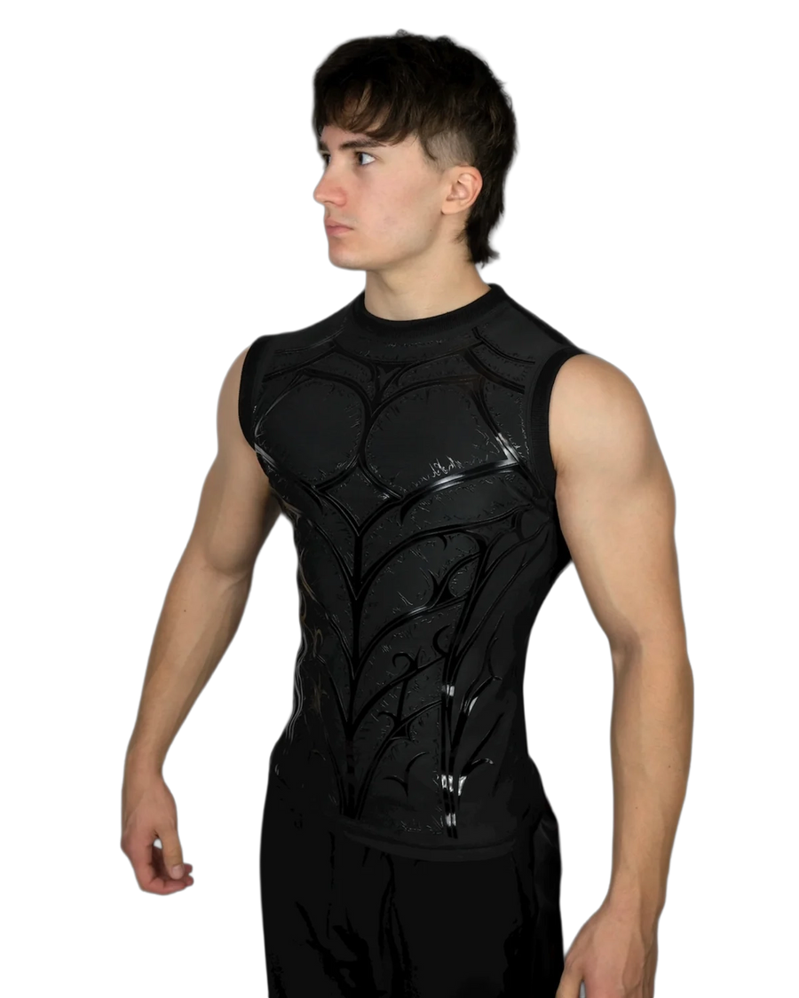 Genesis Compression Midnight sleeveless tank, three-quarter view