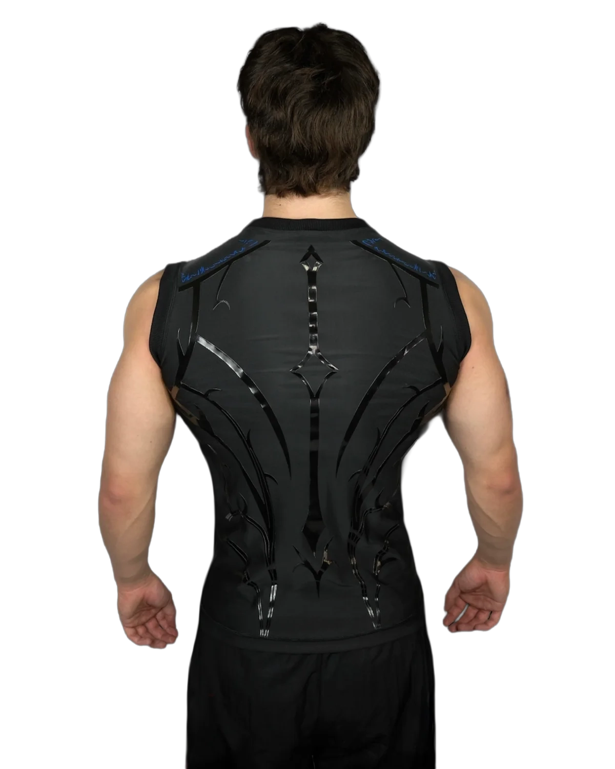 Genesis Compression Midnight sleeveless tank, back view