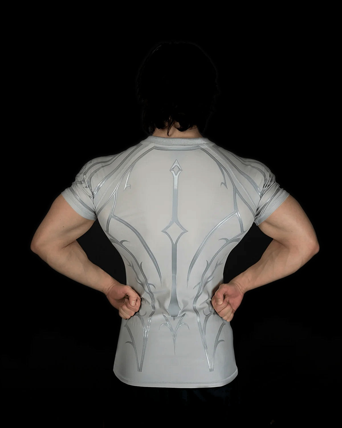 Knight Compression Angel, back view with the silicone armor pattern